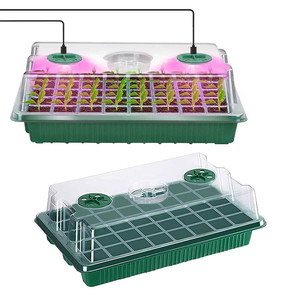 Set of 2 Mini Greenhouses Germination Boxes with LED <b>Lighting</b> Accessories Seed Tray - Product Image 2