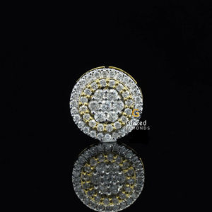 Exclusivo 10Kt oro sólido Hip Hop corte redondo VVs claridad laboratorio cultivado diamantes Iced Out Stud pendientes para Unisex - Product Image 5