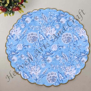 Serviette de table ronde moderne imprimée à la main 100% coton Design unique pour avion, hôtels et usage domestique EN008 - Product Image 3