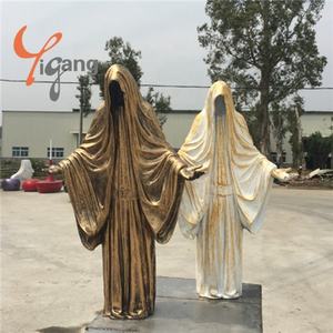 Escultura de Arte de estatua de latón de cobre fundido de diseño personalizado de <span class=keywords><strong>Azrael</strong></span> la muerte tallada artista soldado pulido - Product Image 1