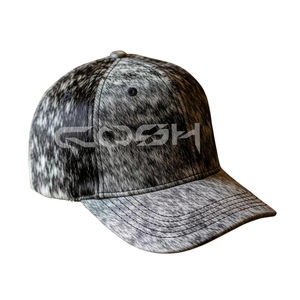 Gorro de Béisbol Occidental de Cuero Genuino con Pelo de Vaca, Hecho a Mano - Product Image 1