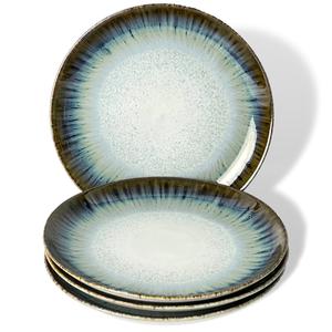 Assiette à dîner en céramique Indigo Rim, finition glaçure dégradée, surface de service large, choix durable pour les tables raffinées - Product Image 2