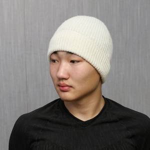 Bonnet unisexe en laine de mouton mongole bonnets chauds respirants blanc bio et gris chapeau de neige classique - Product Image 5