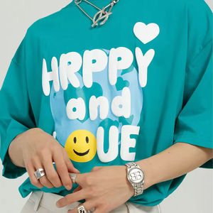 เสื้อยืดพิมพ์ลายพัฟของผู้ชายเสื้อยืดสีแบบกำหนดเองเสื้อยืดพิมพ์ลายพัฟผ้าฝ้ายแบบกำหนดเอง - Product Image 5