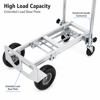 Chariot pliant en alliage d'aluminium à quatre roues, haute capacité de charge, chariot d'entrepôt portable, trois-en-un, marque GY, outils de shopping OBM