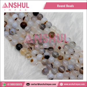 Perles d'onyx blanc de bonne qualité, brins de perles de pierres précieuses disponibles en taille personnalisée 4mm 8mm 6mm 10mm 12mm 14mm - Product Image 3