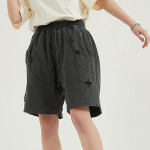 Online 2025 Design Custom Distressed French Terry Fabric <b>Vintage</b> Acid Wash <b>Shorts</b> Printed <b>Shorts</b> Best Quality Street Wear <b>Shorts</b> - Product Image 5