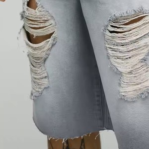 Organique 100% coton Denim lourd Baggy court hommes fermeture éclair braguette droite tissage coupe ample solide fabricant sur demande du client - Product Image 2