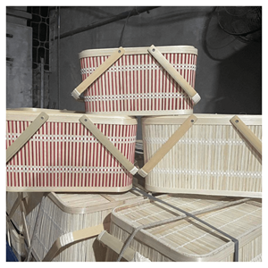 Panier-cadeau en bambou, canne en bambou durable avec couvercle à charnières pour le rangement de souvenirs et la présentation de cadeaux, Vietnam - Product Image 6