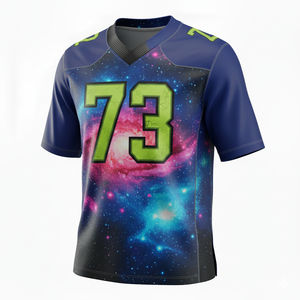 เสื้ออเมริกันฟุตบอลแขนสั้นแบบสั่งทำพิเศษ ผ้าโพลีเอสเตอร์ 100% ระบายอากาศได้ดี ป้องกันแบคทีเรีย ไซส์ใหญ่ โลโก้ด้านหน้า สำหรับทีม - Product Image 2