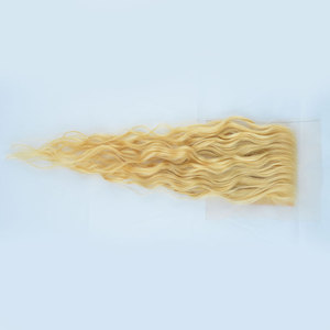 ที่กำหนดเองล่าสุด613สีบลอนด์หยักหยิกคู่วาดเป็นกลุ่มผมผ้าโดยเครื่องบางปิดลูกไม้หน้าผากผมผู้ขายขายส่ง - Product Image 5