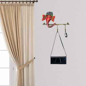 Porta Llaves de Pared de Metal con Diseño de Ganesh Ji, Organizador de Pared Decorativo de Hierro con 3 Ganchos para el Hogar, Templo y Decoración Festiva - Product Image 4