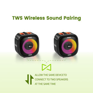 8W BT Speaker SPA-105 Pink <b>LED</b> RGB <b>Lighting</b> with Microphone <b>Battery</b> <b>Operated</b> Plastic Cabinet - Product Image 2