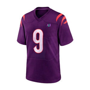 Uniforme de football américain pour hommes, manches courtes, respirant, en polyester et élasthanne, personnalisable, adapté aux entraînements et aux matchs - Product Image 2
