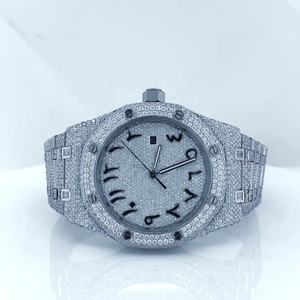 Haute qualité Top entièrement glacé Moissanite diamant Micro réglage Hiphop acier inoxydable mouvement automatique montre pour hommes - Product Image 4