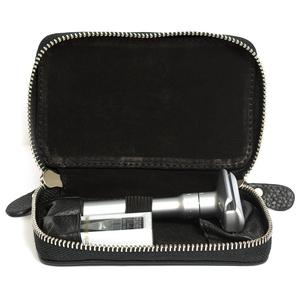 Bolsa de cuero genuino para afeitadora, estuche de seguridad con cremallera para viaje, con logotipo personalizado - Product Image 4