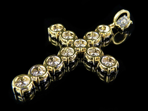 Colgante de cruz de plata S925 con diamante de moissanita de corte redondo para hombres y mujeres, collar de moda religiosa Hip Hop helado, joyería - Product Image 6