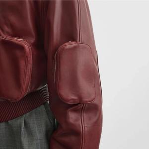 Chaqueta de Cuero Bomber de Lona con Relleno de Algodón, Impermeable y Cortavientos para Mujer, con Solapa Corta Estilo Explosión - Product Image 3