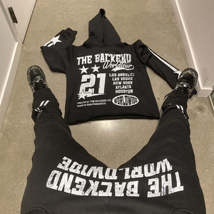 เสื้อวอร์มผู้ชายฟอกสีกรดกางเกงสเวตเตอร์มีฮู้ดสำหรับฤดูหนาวออกแบบได้ตามที่ต้องการ - Product Image 1