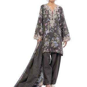 Traje de Tres Piezas Shalwar Kameez Gota para Mujer, Ropa Étnica de Fiesta, Conjunto de Vestido de Diseñador con Dupatta Elegante y Pantalón Recto - Product Image 1