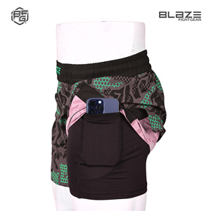 Alta calidad 6XL MMA Shorts personalizado al por mayor ropa de artes marciales para adultos Spandex estiramiento gimnasio uso correr patrón High Street - Product Image 2