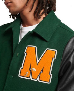 2023ขายส่งสีหนังแขนผ้าขนสัตว์ร่างกายสบายพรีเมี่ยมที่มีคุณภาพสูงของผู้ชายเย็บปักถักร้อยตัวแทนแจ็คเก็ตสำหรับผู้ชาย - Product Image 5