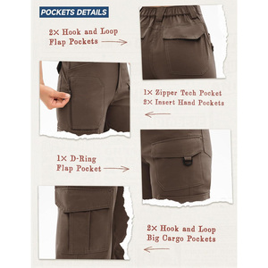 กางเกงคาร์โก้เอวสูงสำหรับผู้หญิงกางเกงทรงสลิมฟิตกางเกงอเนกประสงค์พร้อมลายปักโลโก้ - Product Image 5