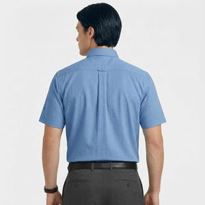 ชุดเดรสไม้ไผ่สีทึบของผู้ชายเสื้อเชิ้ตทรงทางการแขนสั้นแบบปกติเข้ารูปเป็นมิตรกับสิ่งแวดล้อม - Product Image 6