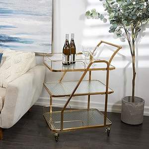 kitchen luxury metal rolling bar <b>cart</b> <b>storage</b> <b>cart</b> - Product Image 2