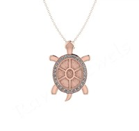 Nouvelle Breloque Tortue en Argent Sterling 925 Plaqué Or 26mm, Sertie de Pierres, Couleur Personnalisée, Haute Qualité, Vente en Gros, Fourniture de Bijoux