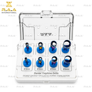 Kit de 8 Piezas de Brocas Dentales Manuales con Certificación CE, Recubiertas de Titanio Azul, con Soporte - Product Image 3