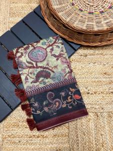 Elegante Saree di seta per adulti con morbide stampe digitali italiane fluenti ed eleganti nappe di pallù abbigliamento indiano e pakistano - Product Image 4