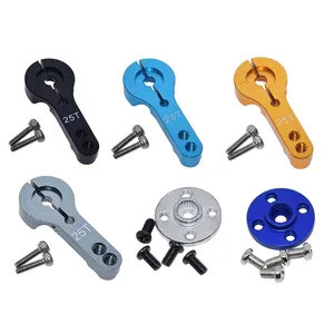Small batch aluminum alloy upgraded version servo arm servo metal swing arm double hole with lock 25T