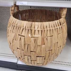 Panier en jacinthe d'eau naturelle pour le rangement quotidien et la lessive, panier de rangement et de lessive en jacinthe d'eau pratique, fait à la main - Product Image 4