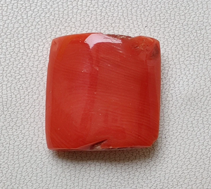 Cabochon de corail italien naturel AAA ++, pierres précieuses véritables de forme carrée de corail rouge, 9 carats, pierre de fabrication de bijoux faits à la main 13X12 MM - Product Image 1