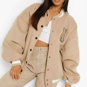 Nouveau Letterman veste vêtements d'hiver femmes manteau dames polaire personnalisé Varsity Jacket cuir Varsity Jacket femmes - Product Image 4