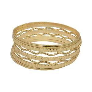 Kriaa Gold Plated Fashion Jewelry <b>Set</b> 1401905C_2.6 <b>Bangle</b> <b>Set</b> - Product Image 1