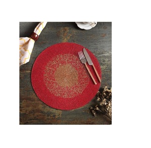 Colored Combo <b>Placemats</b> Natural Material Rounded Mats for Home Decor Tableware Dinning Table Party and Wedding Design Pads - Product Image 2