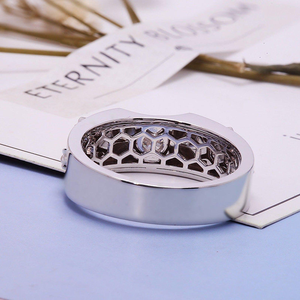 Anillo de banda de eternidad de Hip Hop de moda para hombre VVS diamante completo Natural 10K 14K 18K oro joyería de boda personalizada de lujo - Product Image 3