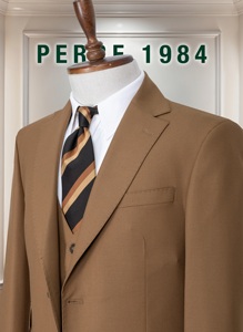 Costume d'affaires noir pour homme, simple boutonnage, col cranté, mélange de laine, infroissable, coupe classique, avec gilet - Product Image 6