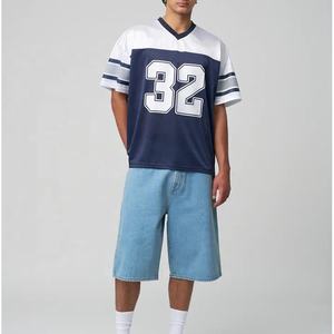 Uniforme de fútbol americano Diseño personalizado Su propio equipo de sublimación Blanco Azul Adulto Camiseta de fútbol americano - Product Image 1