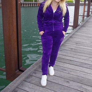 Chándal de terciopelo para mujer, conjuntos de pantalones de chándal y Sudadera con capucha, chándal Unisex con estampado de diamantes de imitación, sudaderas con cremallera, conjunto de pantalones de chándal - Product Image 1