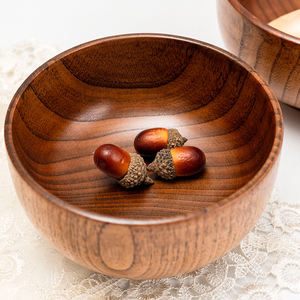 Tazón de fruta seca de madera de mango macizo de 8 "10" 11 "12" 14 ", elegante tazón de servidor de ensalada pequeño de Color marrón, ventas a granel a precio asequible - Product Image 5