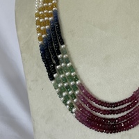 Collier de perles de 4 mm en émeraude naturelle, rubis, saphir et perle d'eau douce, perles fines, tendance, design de mode pour femmes, nouveaux bijoux