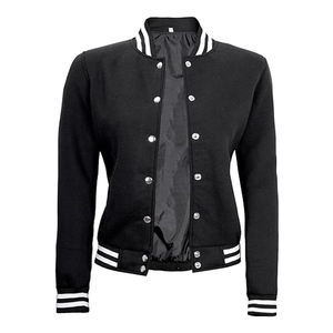 Col à capuche coupe-vent Varsity Bomber Logo personnalisé courte longueur fermeture éclair florale automne hiver utilisation cuir - Product Image 1