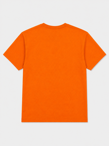 เสื้อยืดคอกลมแขนสั้นผู้ชายผ้าเจอร์ซีย์คอตตอน 100% สีส้มคุณภาพสูง พิมพ์ลายได้ตามต้องการ สวมใส่สบาย ระบายอากาศได้ดี ไม่ยับ - Product Image 3