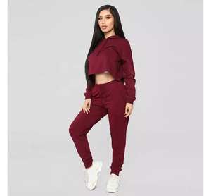 Unisex High Quality Fleece Crop Top Tracksuits Long Sleeves Printed Plus Size Breathable Winter Season Maternity - Product Image 1