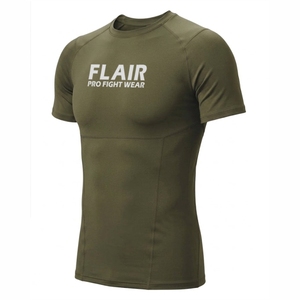 Camiseta de Compresión de Manga Corta para Hombre Flair, Verde Oliva, Cuello Redondo, Tejido de Poliéster, Secado Rápido, Corte Deportivo - Product Image 5