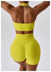 Conjunto de sujetador deportivo y pantalones cortos de verano, transpirable, sin costuras, para fitness y yoga, nuevo diseño. - Product Image 3