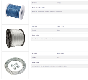 Câbles de frein de remorque de qualité supérieure avec fini galvanisé de 4mm et câbles de frein de remorque disponibles de taille personnalisée - Product Image 4
